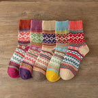 Woolina | Set calzini di lana da donna | 5 paia | Extra spesso e caldo | Autunno e inverno