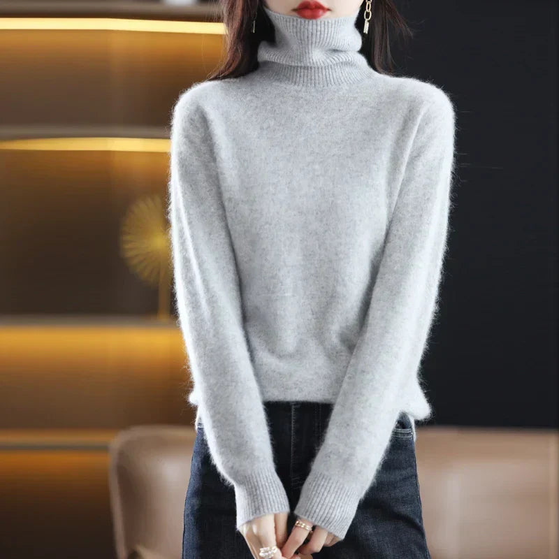 Maglione Emma Collo Alto in Puro Cashmere 100%: per l'Autunno e l'Inverno