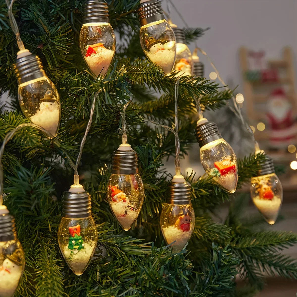 Luci a LED per palle di neve | 10 palline bianche calde | Decorazione di Natale e Capodanno
