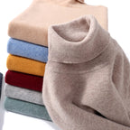 Maglione dolcevita da uomo in pura lana al 100% - Maglione lavorato a maglia sciolto di grandi dimensioni per autunno e inverno