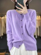 Celine: Maglione/Cardigan Super Caldo | Maglia in Puro Cashmere 100%.