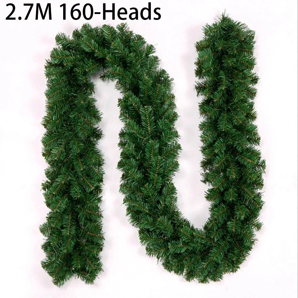 Ghirlanda di Natale EverPine | Ghirlanda di abete artificiale da 2,7 m | Rami densi di abete in PVC | Decorazione natalizia per scale, caminetti e finestre