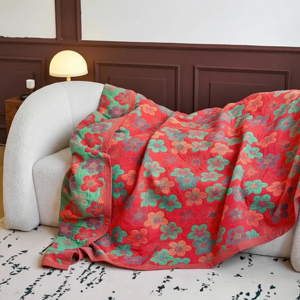 Coperta floreale decorativa per divani, letti e spazi lounge