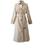 Cappotto lungo da donna con cintura | Elegante e caldo per l'inverno