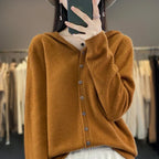 Pauline: maglione cardigan in lana 100% per l'inverno