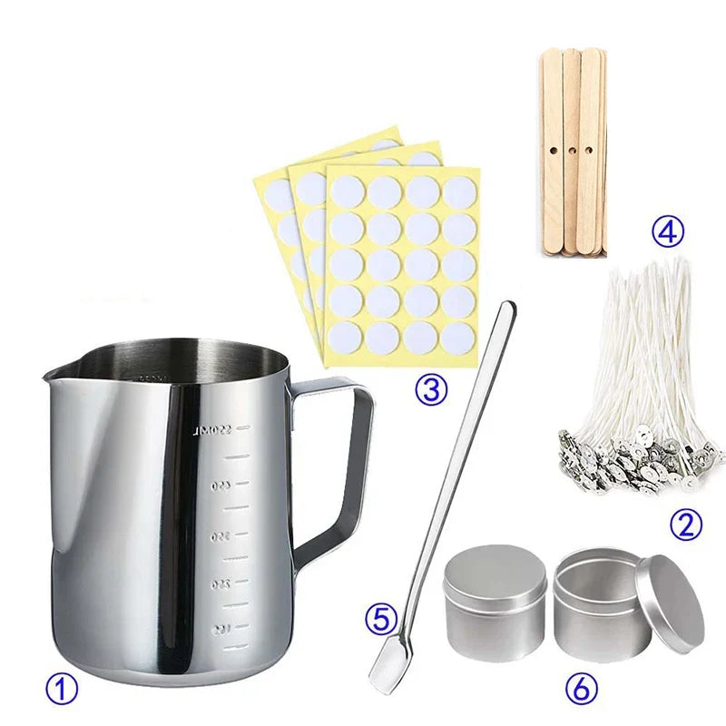 Kit per realizzare candele Set completo di forniture fai-da-te Set di vasetti per candele per aromaterapia Stampo Autunno 2025 Regalo per principianti