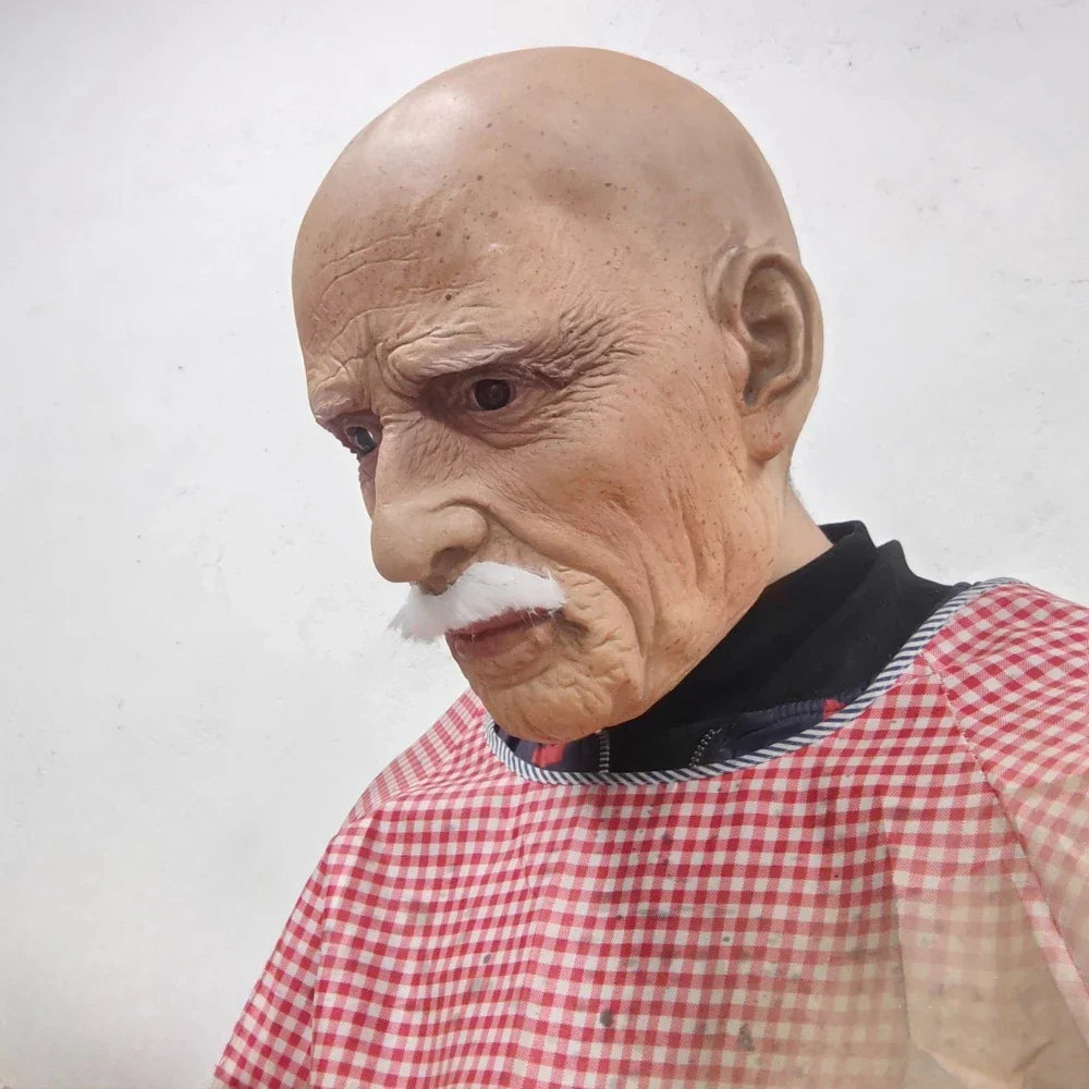 Maschera da uomo anziano in lattice realistico a testa intera Halloween 2025