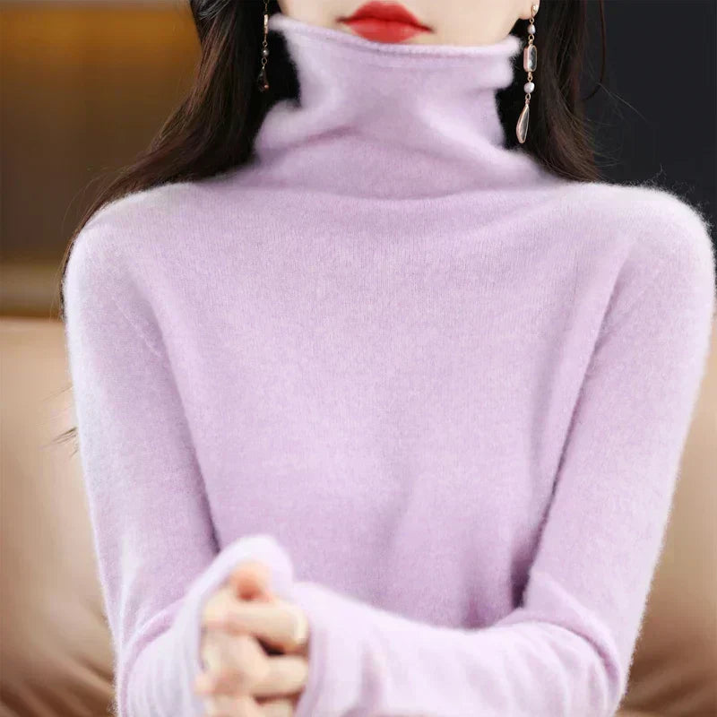 Maglia Dolcevita Da Donna Lyra Realizzata In Lana Merino E Qualità Extrafine Proveniente Dall'Australia
