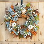 AutumnPumpkin Ghirlanda autunnale con foglie di acero e zucche | Decorazione della porta d'ingresso