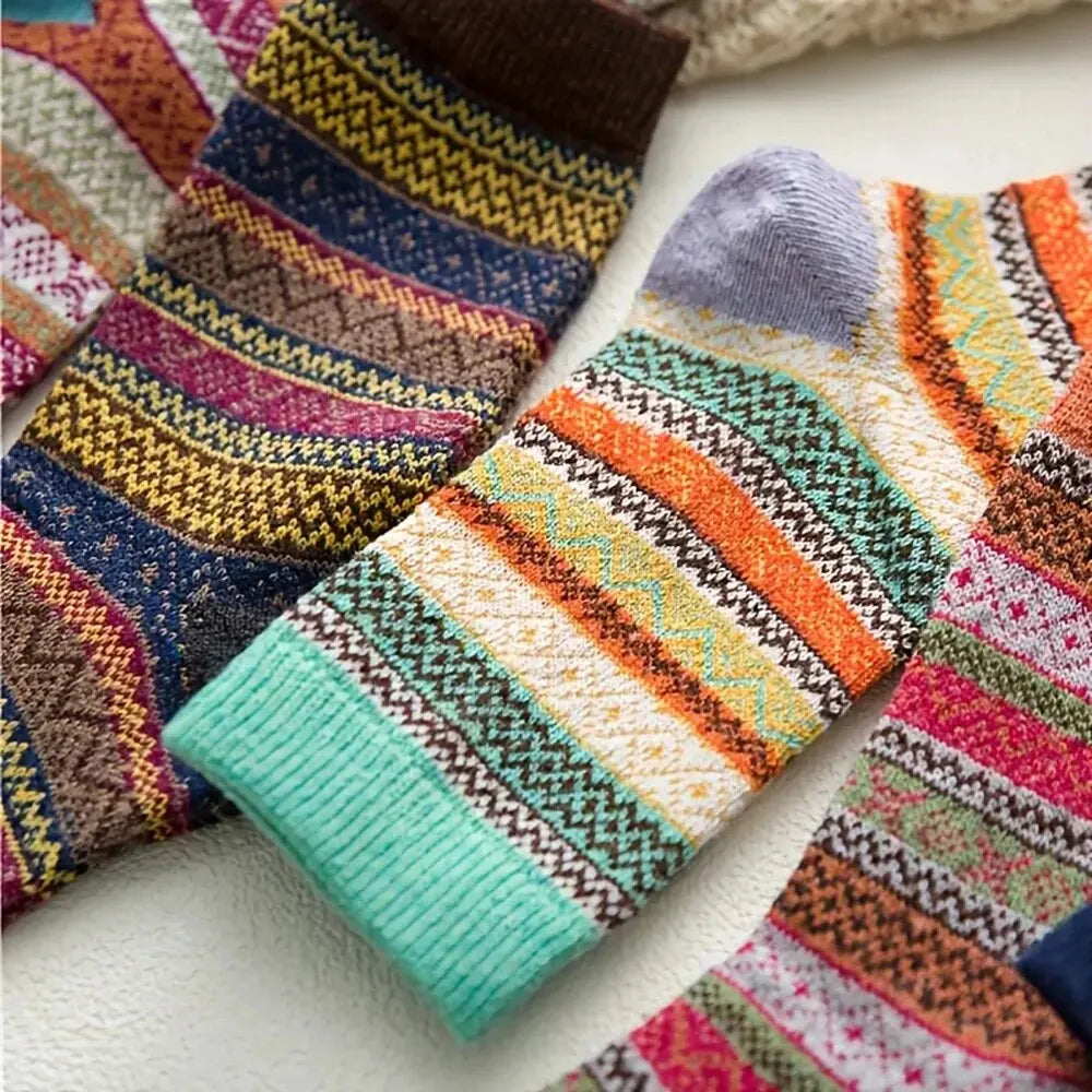 Woolina | Set calzini di lana da donna | 5 paia | Extra spesso e caldo | Autunno e inverno