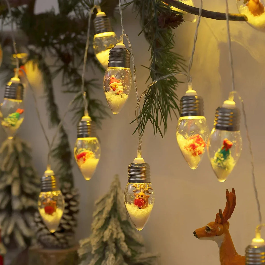 Luci a LED per palle di neve | 10 palline bianche calde | Decorazione di Natale e Capodanno
