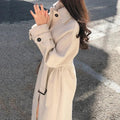 Cappotto lungo da donna con cintura | Elegante e caldo per l'inverno