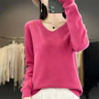 Maggio: Maglione Scollo a V 100% Lana Merino