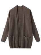 Cardigan/maglione Grace da donna autunno inverno | 100% Lana Merino, Tinta Unita, con Tasche