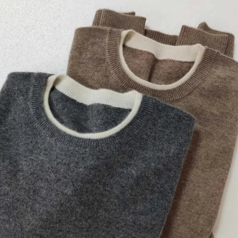 Maglione da Donna Girocollo in Puro Cashmere 100% Capra Imperoe | Pullover ampio lavorato a maglia autunno/inverno