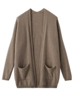 Cardigan/maglione Grace da donna autunno inverno | 100% Lana Merino, Tinta Unita, con Tasche