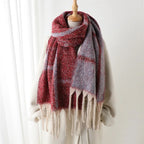 CashmiraLux | Sciarpa e stola invernali da donna | Mix cashmere-pashmina | 220×42cm| Con Frange