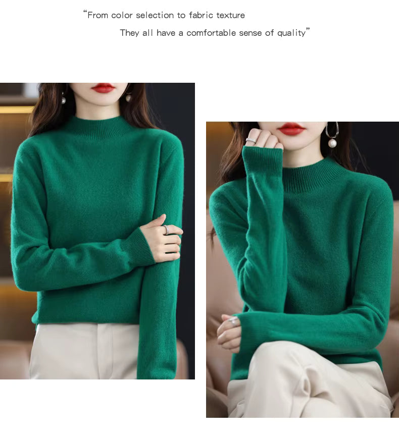 Maglione da donna Aurora in pura lana cashmere al 100% per l'autunno e l'inverno