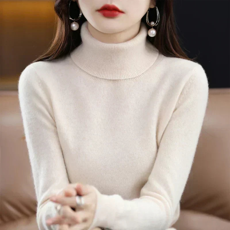 Maglione da donna in lana merino lavorata Asteria da indossare tutti i giorni
