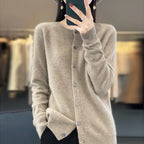 Nalani - Comodo maglione/cardigan in lana merino 100% con dettagli con bottoni