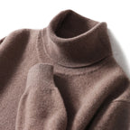 Maglione dolcevita da uomo in pura lana al 100% - Maglione lavorato a maglia sciolto di grandi dimensioni per autunno e inverno