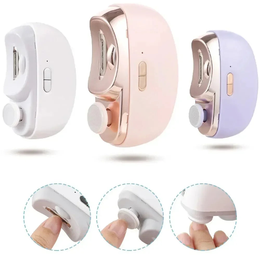 Tagliaunghie elettrico 2 in 1 Trimmer per manicure per bambini Anti-Splash Tagliaunghie per neonati Cura del neonato Autunno 2025 Sicuro