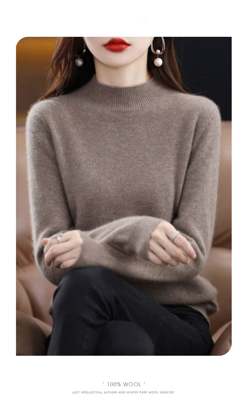 Maglione da donna Aurora in pura lana cashmere al 100% per l'autunno e l'inverno