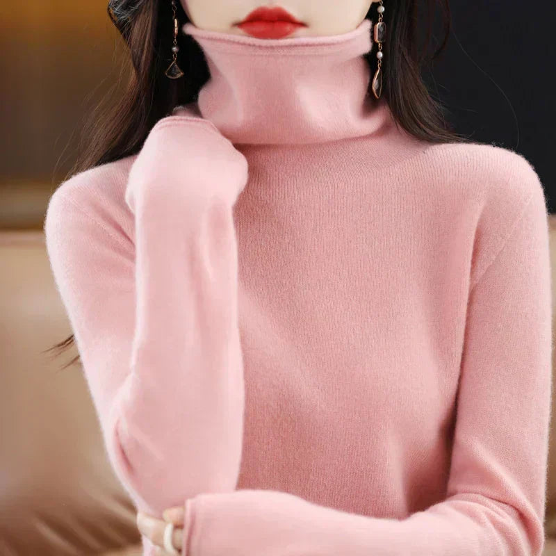 Maglia Dolcevita Da Donna Lyra Realizzata In Lana Merino E Qualità Extrafine Proveniente Dall'Australia