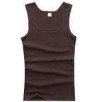 Canotta in cotone traspirante da uomo | collo tagliato, vestibilità casual, gilet in maglia estiva solido