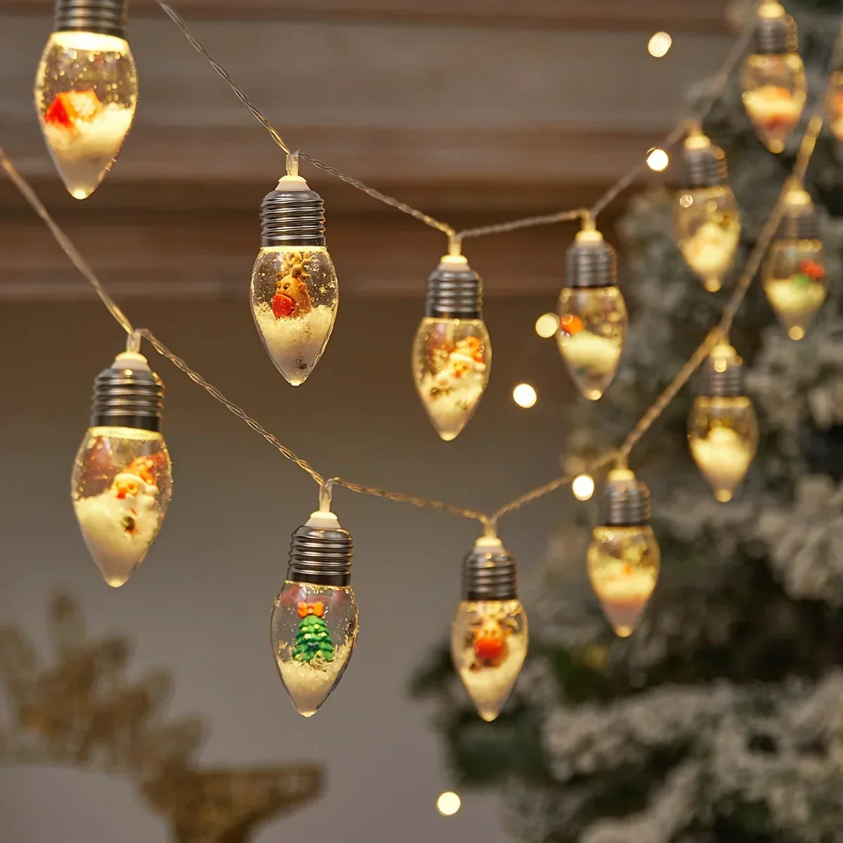 Luci a LED per palle di neve | 10 palline bianche calde | Decorazione di Natale e Capodanno