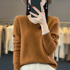 Maglione da donna con scollo a V in lana merino Aurelle, essenziale per tutti i giorni