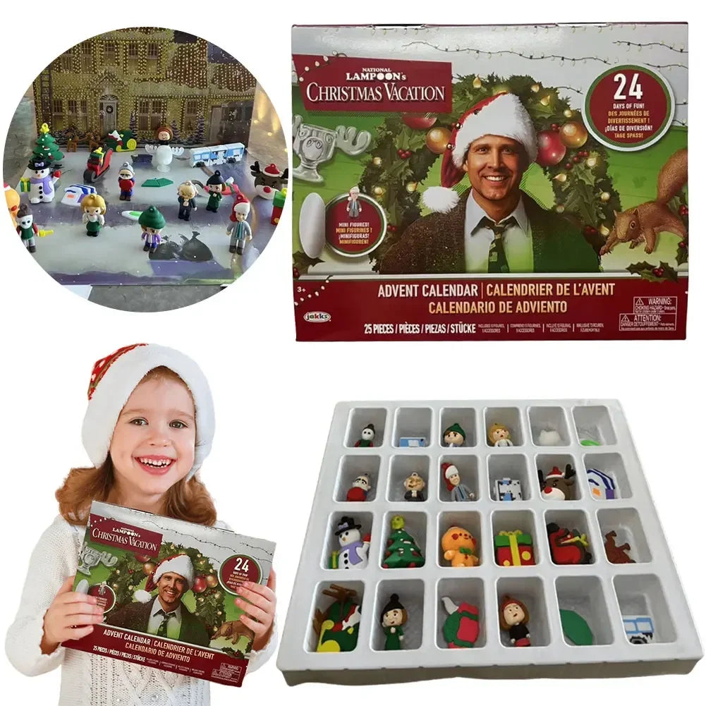 Calendario dell'Avvento con 24 giorni di figure 3D, regalo per il conto alla rovescia di Natale