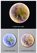 Lampada da soffitto o da parete a LED 3D Luna o Terra (3 stili) 24 cm-80 cm