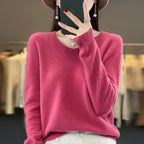Maglione da donna con scollo a V in lana merino Aurelle, essenziale per tutti i giorni