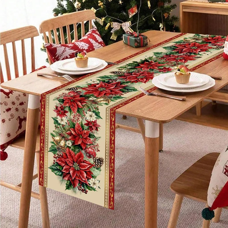 Runner da tavola natalizio Festivia | 180×35cm| Elegante e festoso | Decorazione della tavola per Natale e Capodanno 2025/2026
