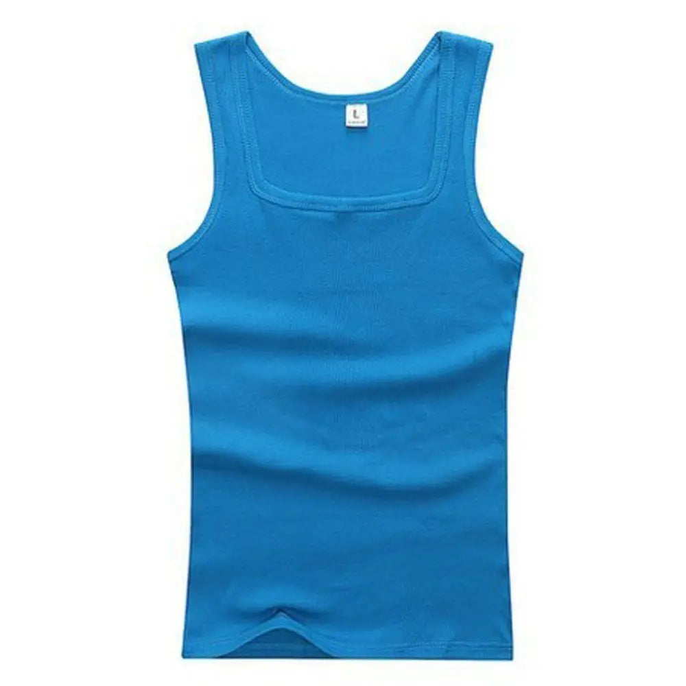 Canotta in cotone traspirante da uomo | collo tagliato, vestibilità casual, gilet in maglia estiva solido