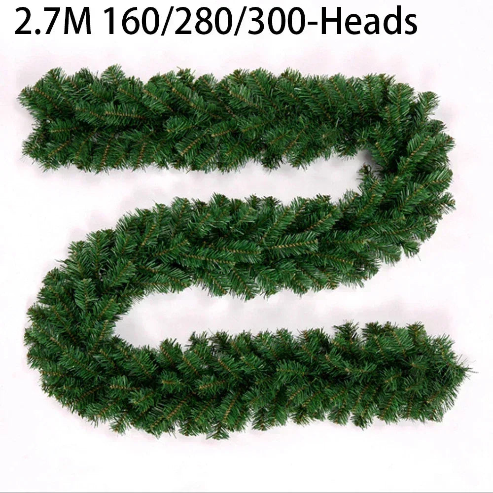 Ghirlanda di Natale EverPine | Ghirlanda di abete artificiale da 2,7 m | Rami densi di abete in PVC | Decorazione natalizia per scale, caminetti e finestre