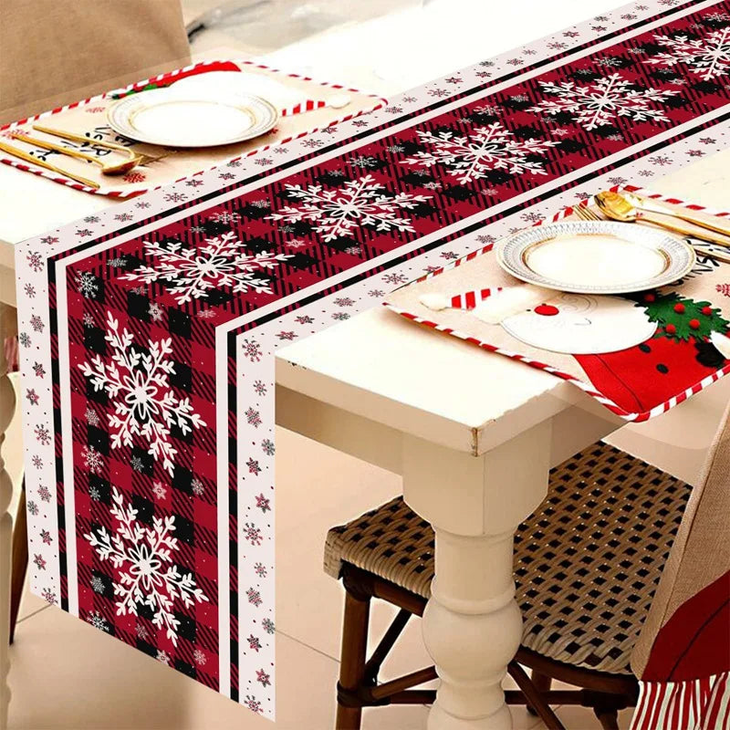 Runner da tavola natalizio Festivia | 180×35cm| Elegante e festoso | Decorazione della tavola per Natale e Capodanno 2025/2026