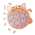 Puzzle artistico in legno Cat Craze in legno