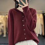 Pauline: maglione cardigan in lana 100% per l'inverno