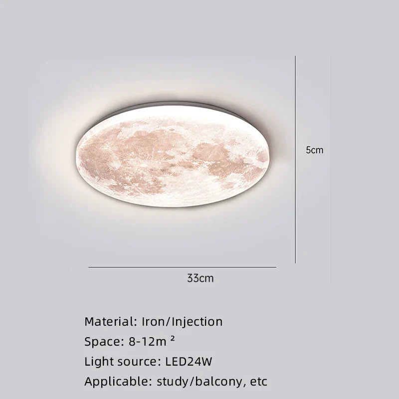 Lampada da soffitto moderna artistica con superficie lunare