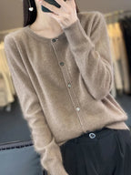 Celine: Maglione/Cardigan Super Caldo | Maglia in Puro Cashmere 100%.