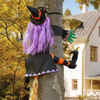 Decorazione dell'albero della strega di Halloween Decorazione in tessuto non tessuto da appendere al cortile esterno Autunno 2025 Display spettrale che si schianta
