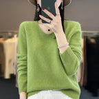 Maglione da donna con scollo a V in lana merino Aurelle, essenziale per tutti i giorni