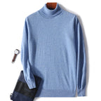 Maglione dolcevita da uomo in pura lana al 100% - Maglione lavorato a maglia sciolto di grandi dimensioni per autunno e inverno