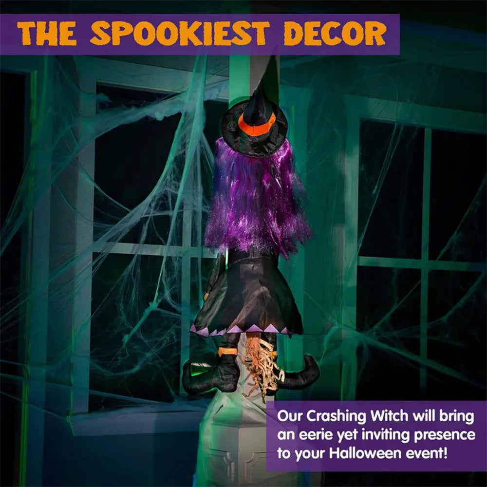 Decorazione dell'albero della strega di Halloween Decorazione in tessuto non tessuto da appendere al cortile esterno Autunno 2025 Display spettrale che si schianta