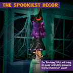 Decorazione dell'albero della strega di Halloween Decorazione in tessuto non tessuto da appendere al cortile esterno Autunno 2025 Display spettrale che si schianta