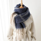 CashmiraLux | Sciarpa e stola invernali da donna | Mix cashmere-pashmina | 220×42cm| Con Frange