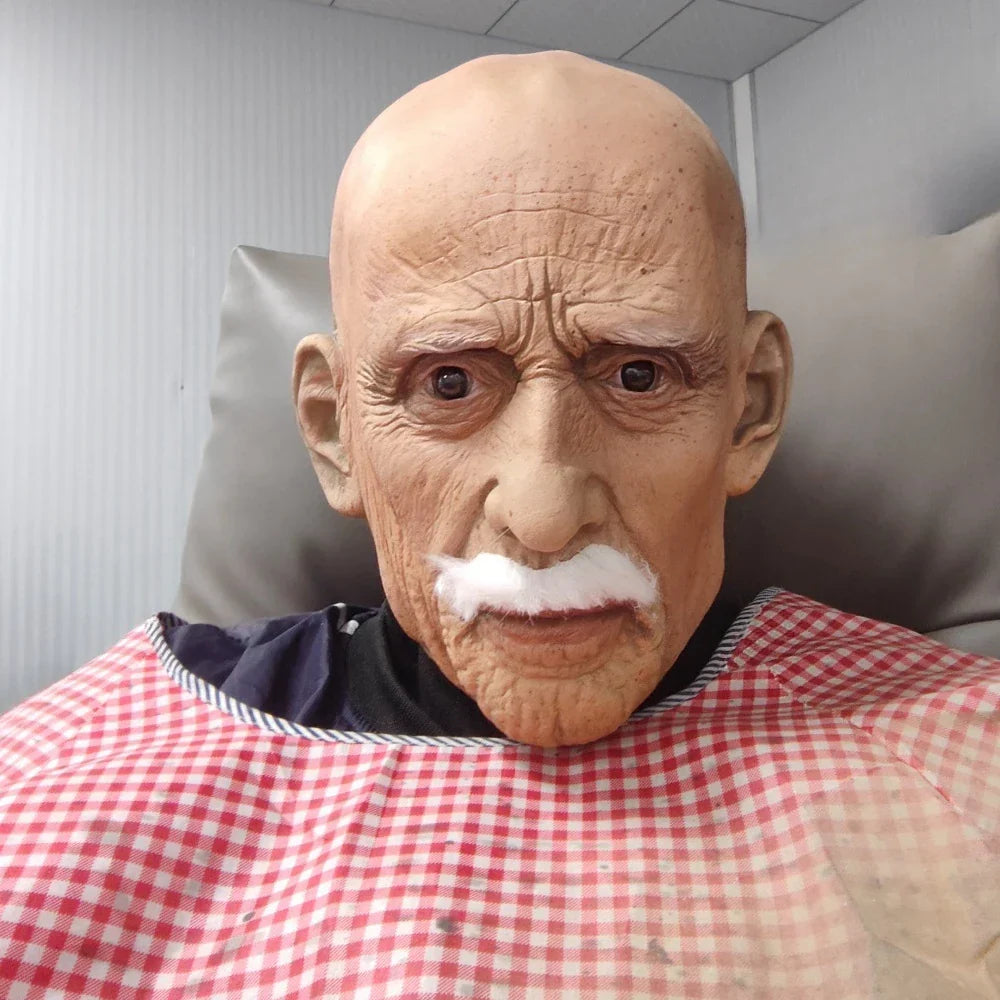 Maschera da uomo anziano in lattice realistico a testa intera Halloween 2025