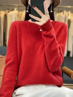 Adriana: Maglia da Donna 100% Lana Merino con scollo a O